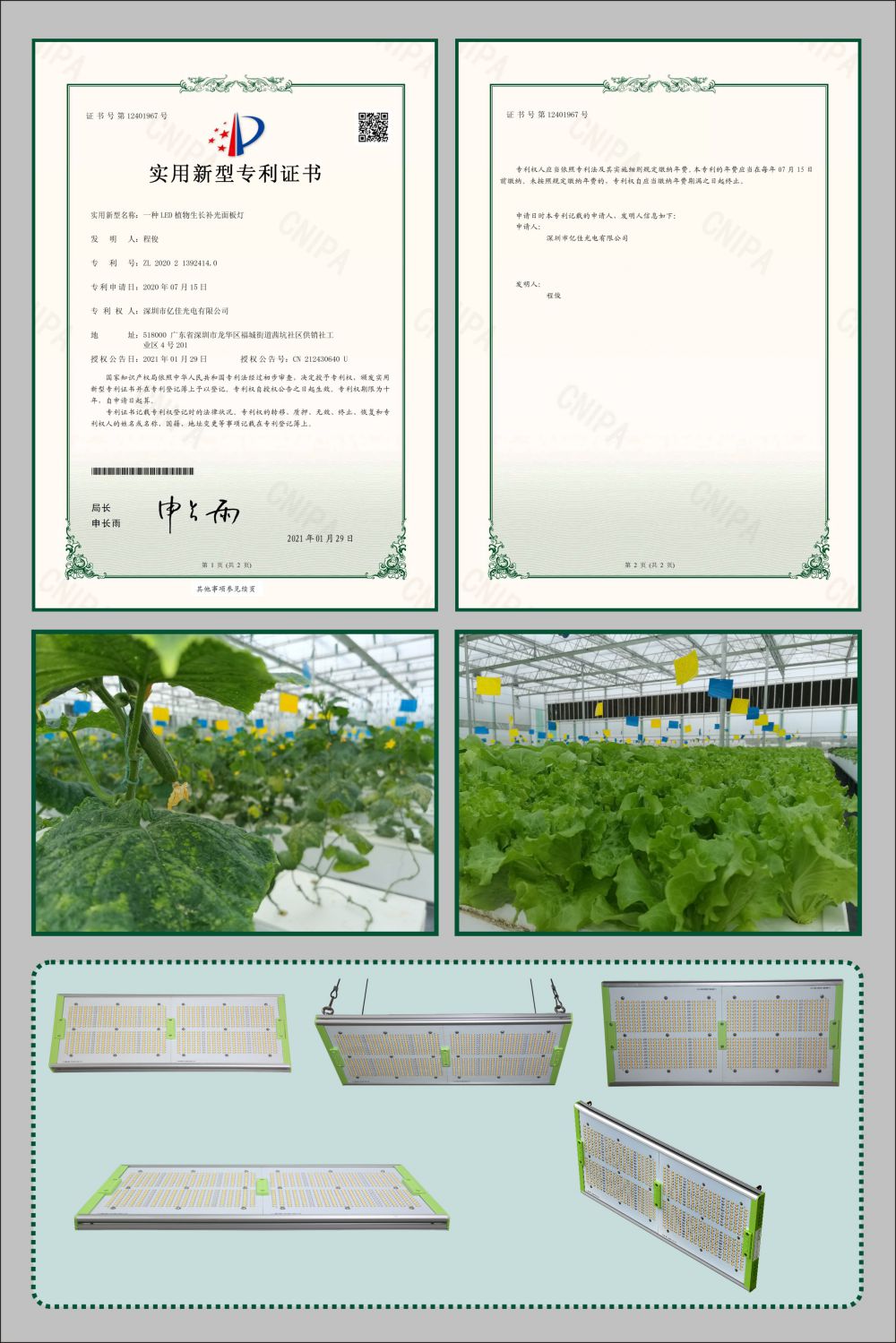 ag真人国际植物生长面板灯适用新型专利